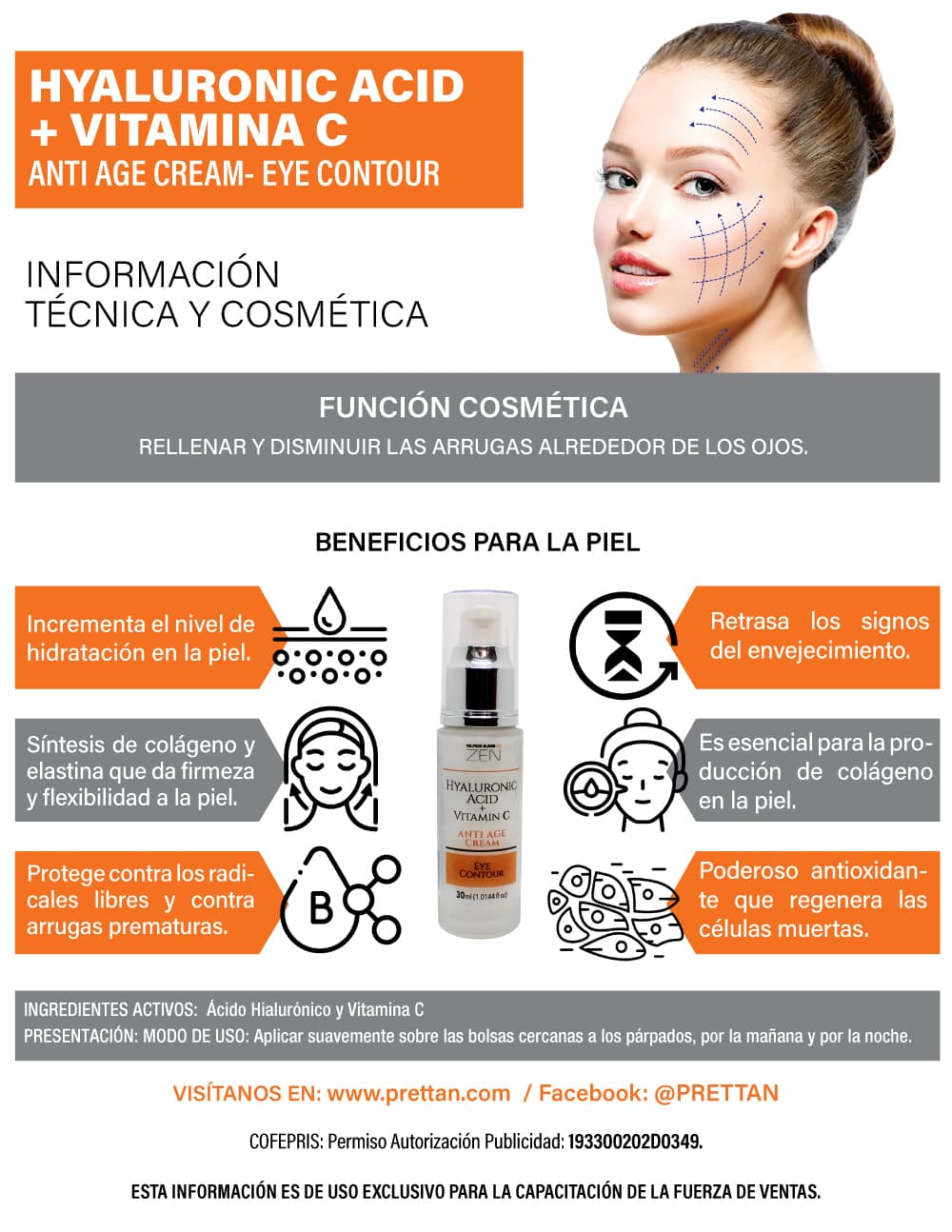 HYALURONIC ACID + VITAMINA C ANTI AGE CREAM - EYE CONTOUR - Imagen 6