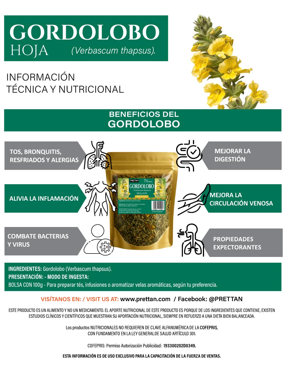 GORDOLOBO HOJA 100g - Imagen 2