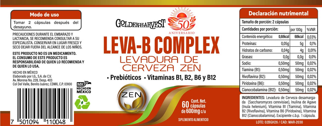 LEVA-B-COMPLEX LEVADURA DE CERVEZA ZEN - Imagen 2