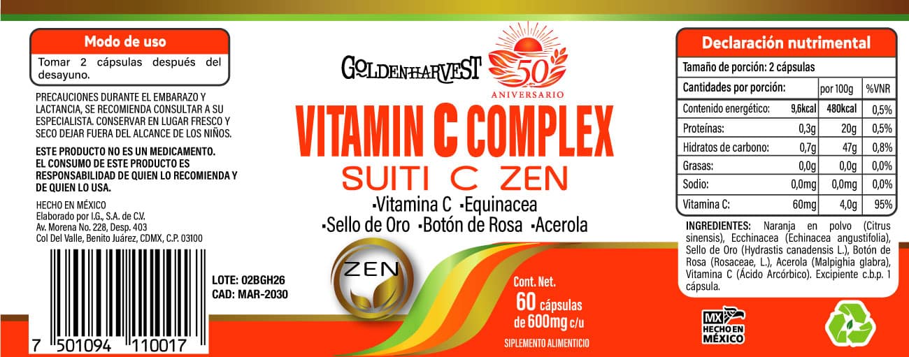 VITAMIN C COMPLEX - SUITI C ZEN - Imagen 2