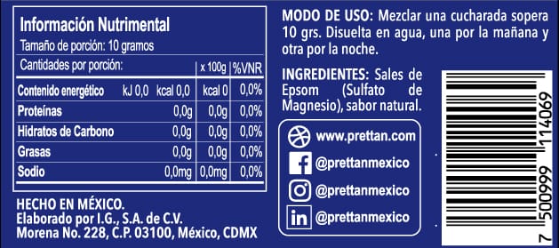 Sales de Epsom en polvo sabor natural - Imagen 3