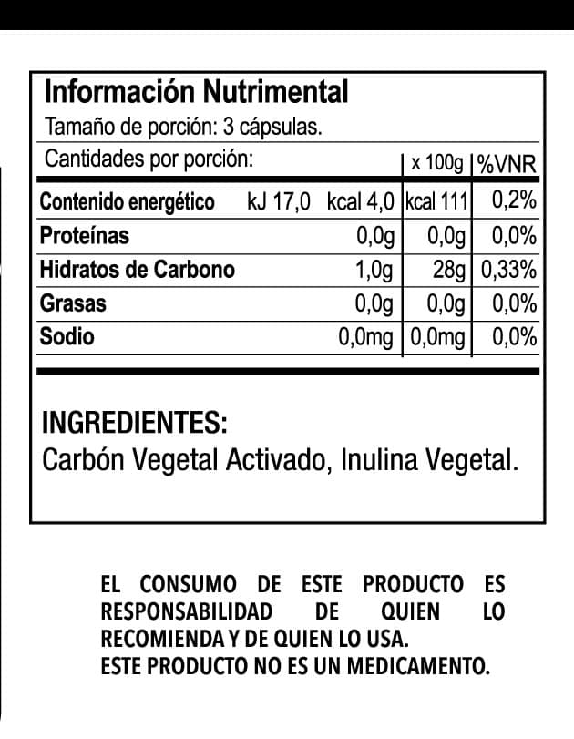 Carbón Vegetal Activado & prebióticos (Cápsulas) - Imagen 9