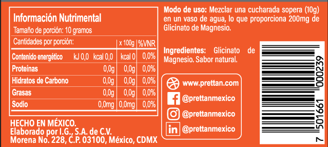 Glicinato de magnesio (Polvo sabor natural) - Imagen 3