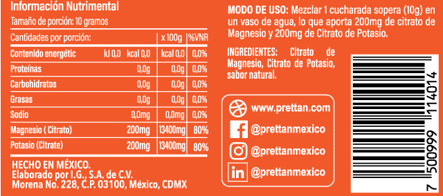 Citrato de magnesio y potasio (Polvo sabor natural) - Imagen 4