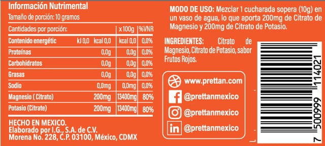 Citrato de magnesio y potasio (Polvo sabor frutos rojos) - Imagen 2