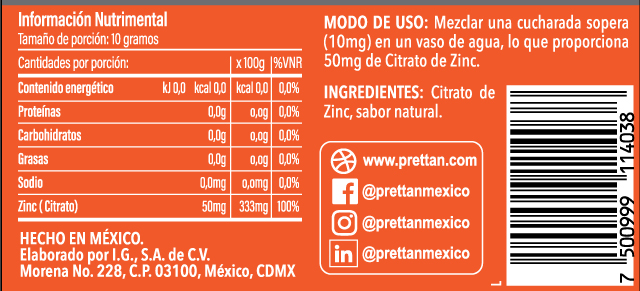Citrato de zinc en polvo sabor Natural - Imagen 3