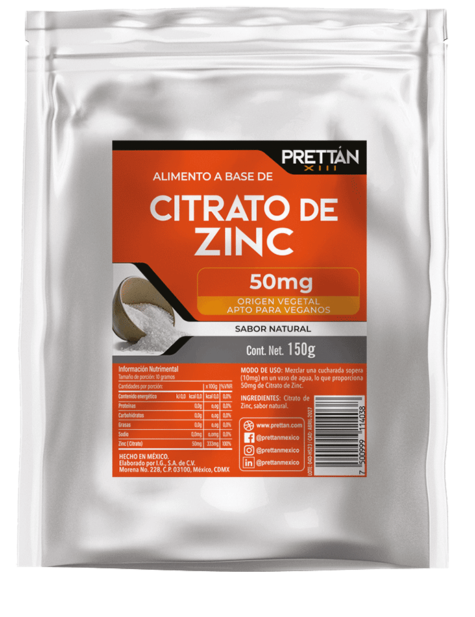 Citrato de zinc en polvo sabor Natural