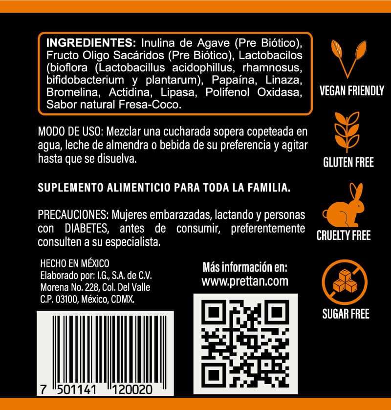 PREBIOTICOS & ENZIMAS SABOR MANGO EXPLOTION 500G - Imagen 4