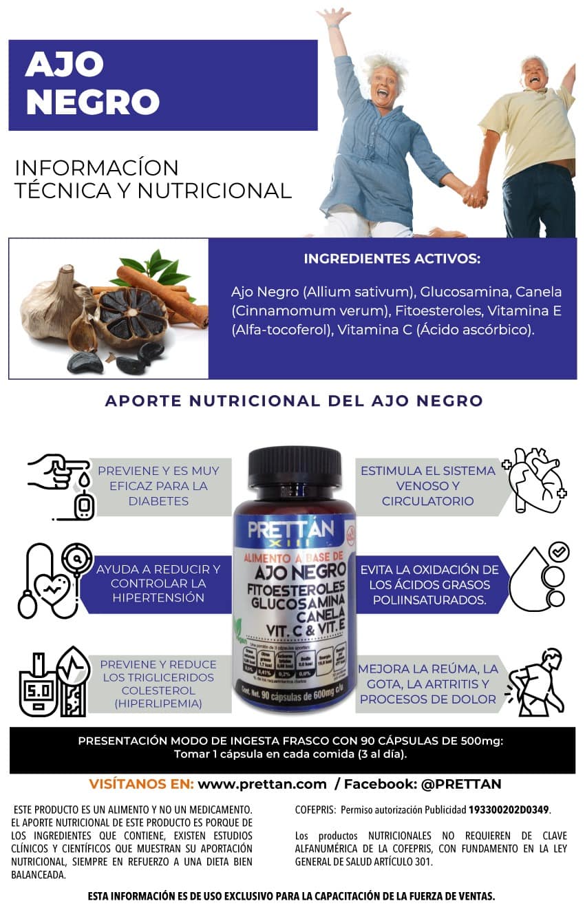 Ajo negro, Fitoesteroles, Glucosamina, Canela, Vit. C y Vit. E - Imagen 5
