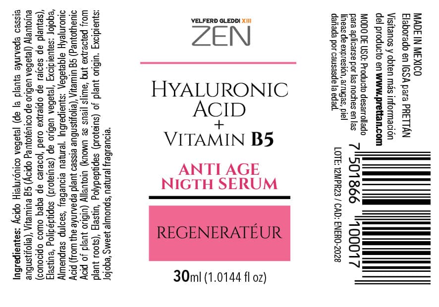 HYALURONIC ACID + VITAMINA B5 ANTI AGE NIGTH SERUM- REGENERATÉUR - Imagen 7