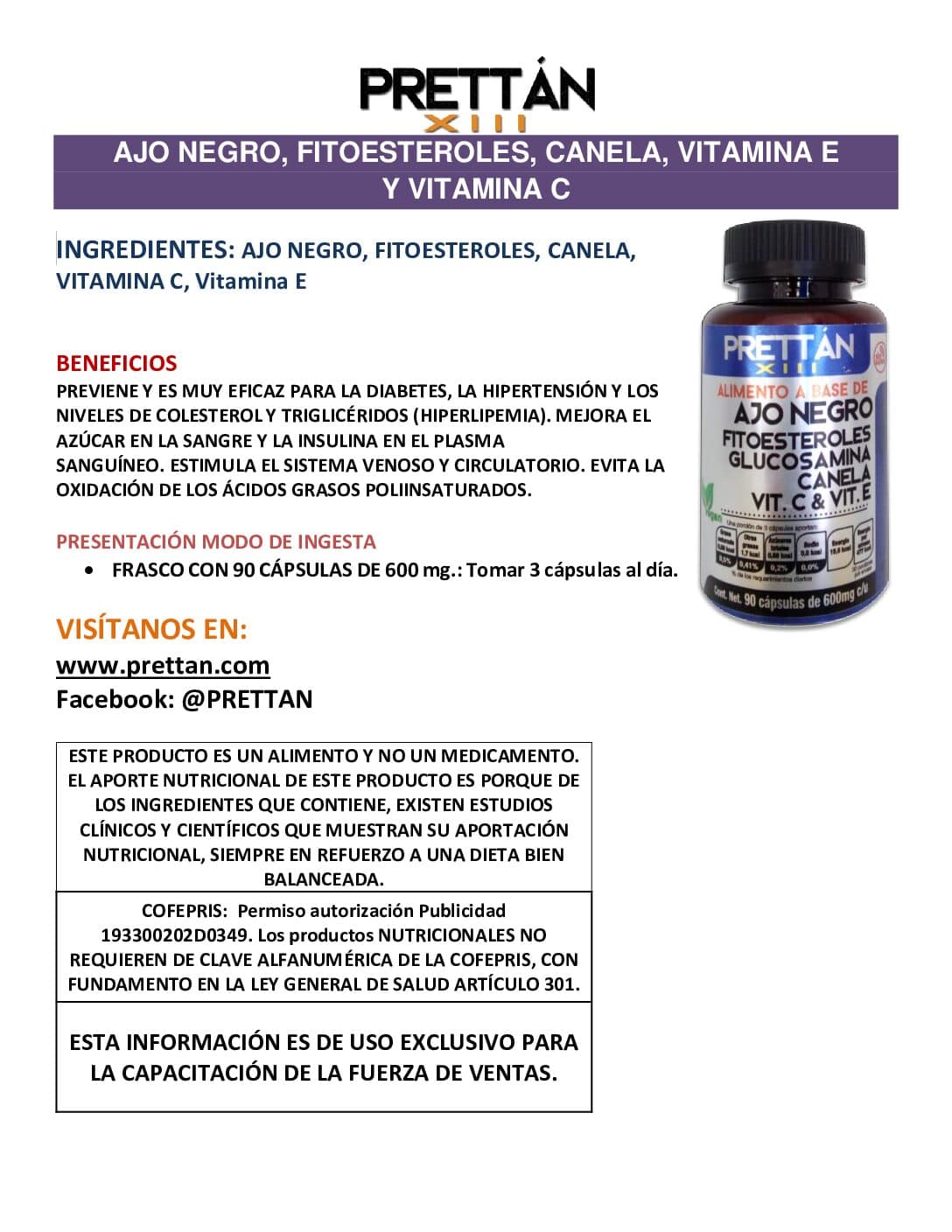Ajo negro, Fitoesteroles, Glucosamina, Canela, Vit. C y Vit. E - Imagen 11