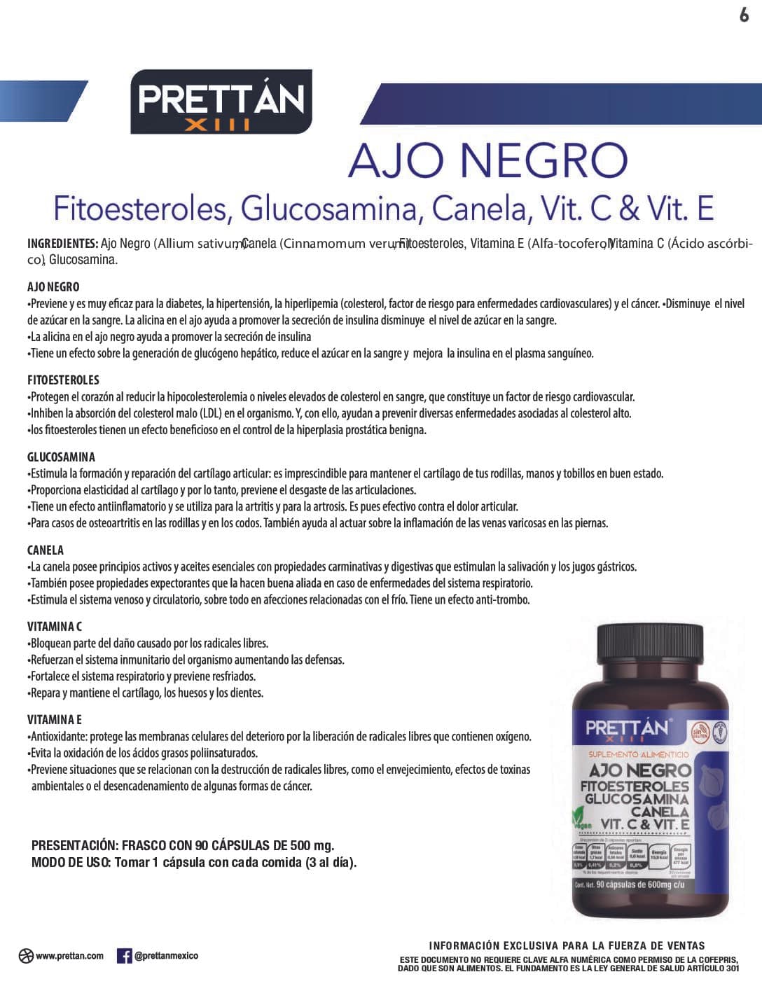Ajo negro, Fitoesteroles, Glucosamina, Canela, Vit. C y Vit. E - Imagen 9