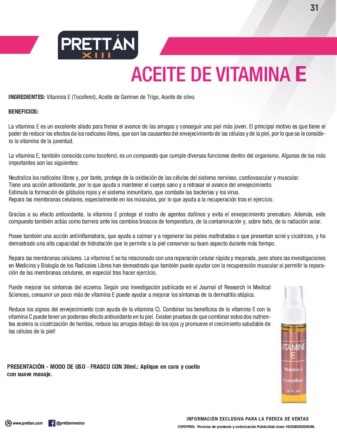 Aceite de Vitamina E (Aceite Facial Humectante) 30ml - Imagen 4