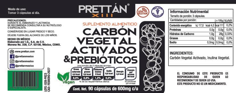 Carbón Vegetal Activado & prebióticos (Cápsulas) - Imagen 8